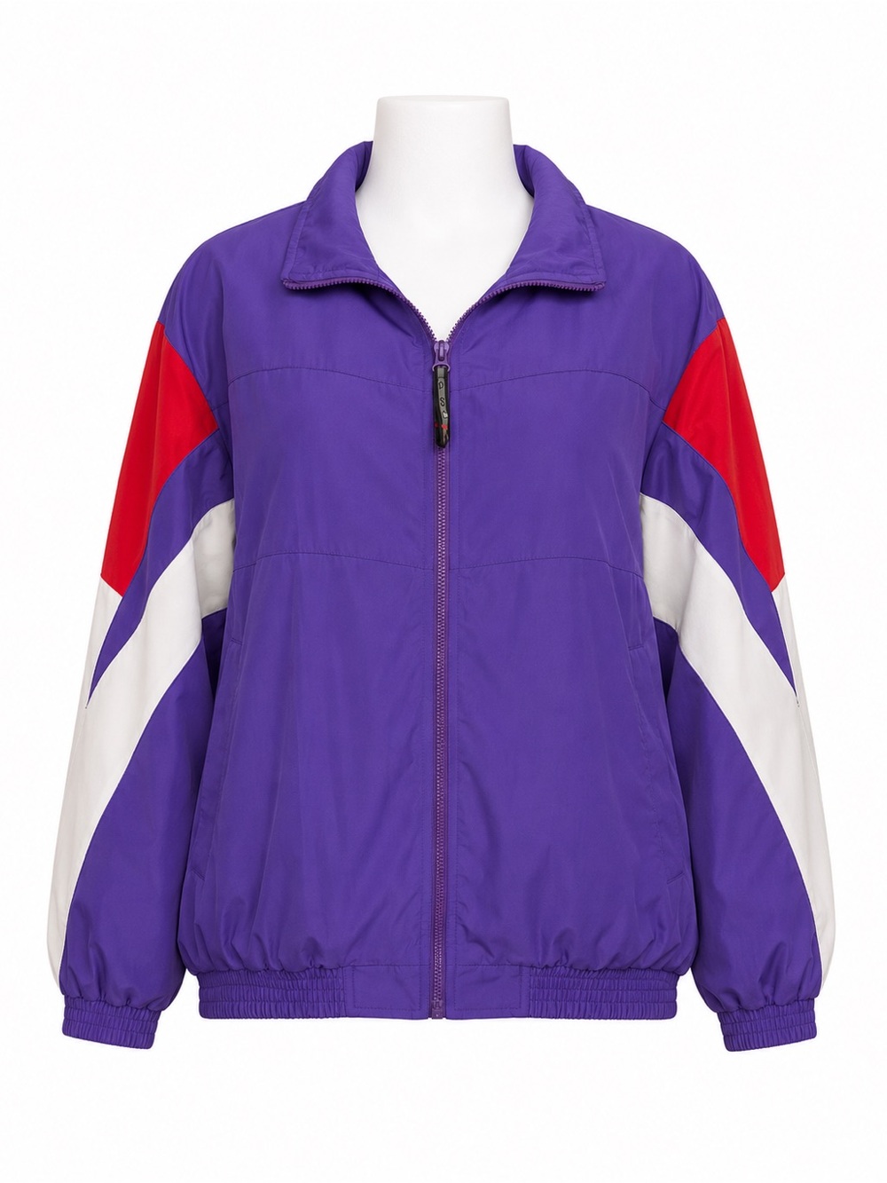 Size XXL PSC Vintage Women’s Purple Red White Colourblock Windbreaker Jacket